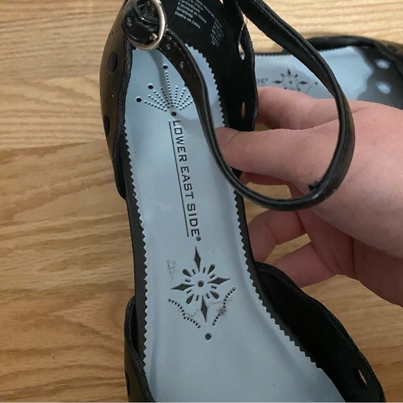 Vintage Lower East Side Black Shank Flats Sz 9 Cut Out Scalloped Edge - Picture 7 of 7